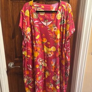 Denim&Co Vibrant Pink Floral Dress